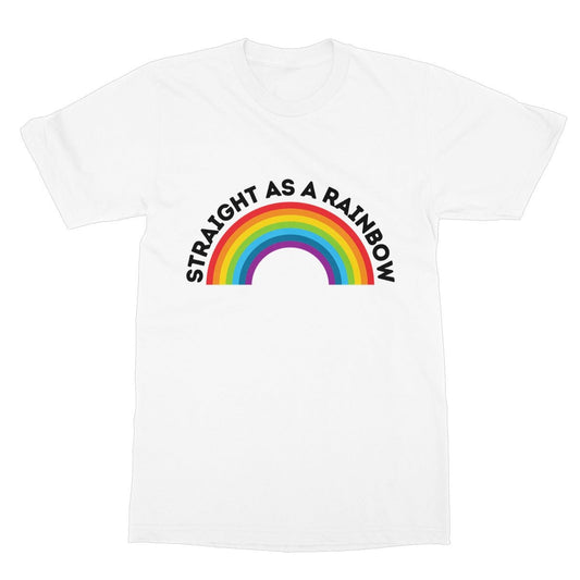 Straight As A Rainbow T-Shirt - White - Funny T-Shirt