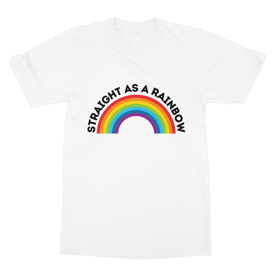 straight as a rainbow t shirt white