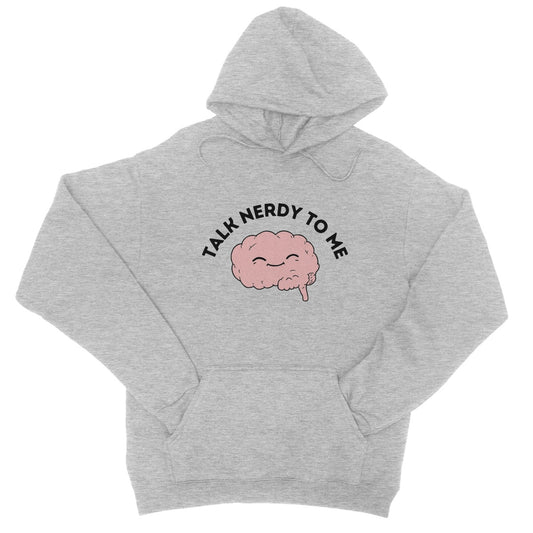 Talk Nerdy To Me Hoodie - Heather Grey - Funny Hoodie
