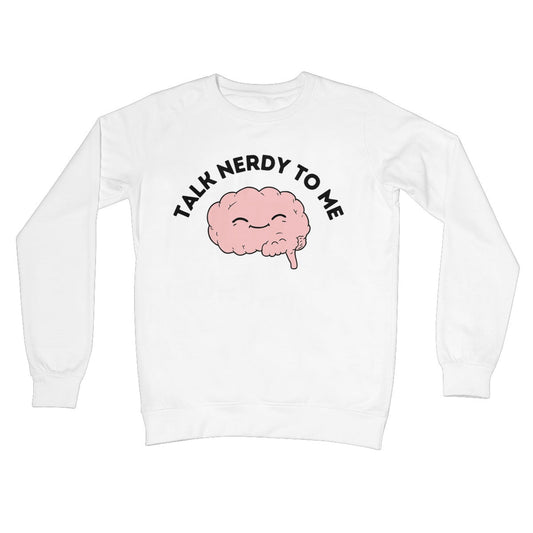 talk nerdy to me jumper white