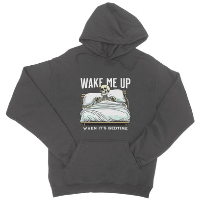 Wake Me Up When It's Bedtime Hoodie - Charcoal - Funny Hoodie