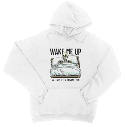 Wake Me Up When It's Bedtime Hoodie - Arctic White - Funny Hoodie