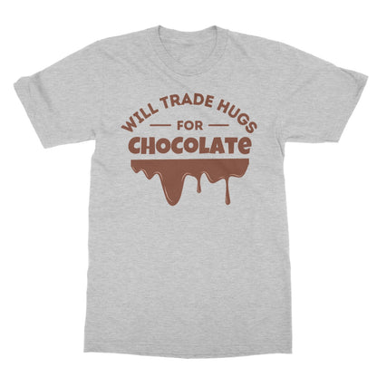 Will Trade Hugs For Chocolate T-Shirt - Sport Grey - Funny T-Shirt